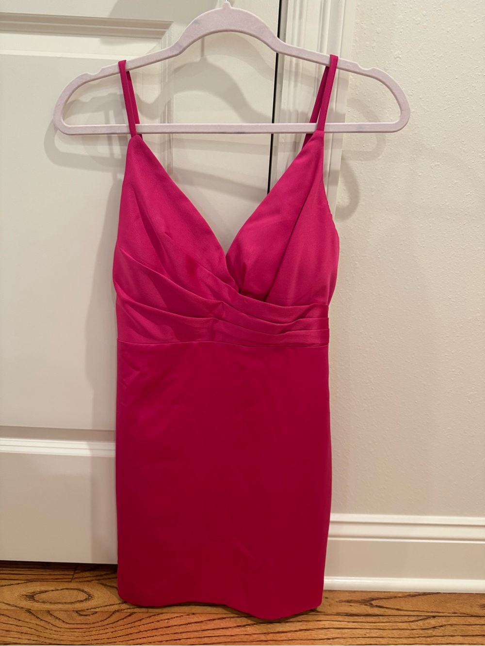 DO+BE Hot Pink Spaghetti Strap V-Neck Mini Dress